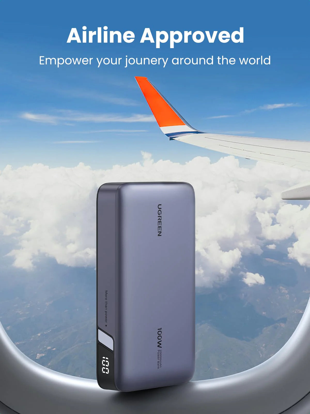 باور بانك يو جرين بسعة 20,000 مللي امبير وبقدرة شحن 100 واط | UGREEN 100W 20000mAh Power Bank