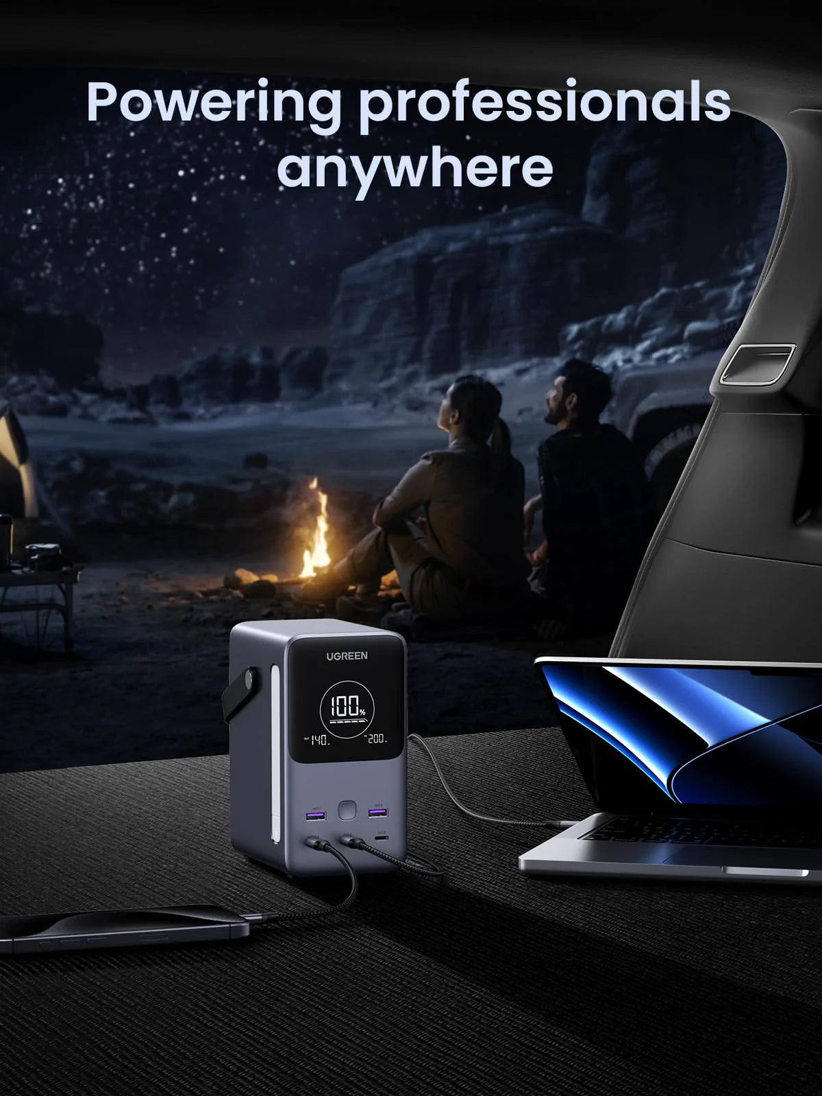 باور بانك يو جرين بسعة 48,000 مللي امبير وبقدرة شحن 300 واط مع شاشة ذكية | UGREEN 300W 48000mAh Power Bank with Smart Digital Display