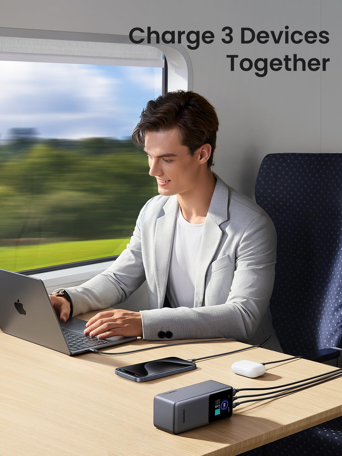 Bankeya Hêzê ya UGREEN Nexode 20,000mAh 130W bi Dîmendera Dîjîtal a Jîr