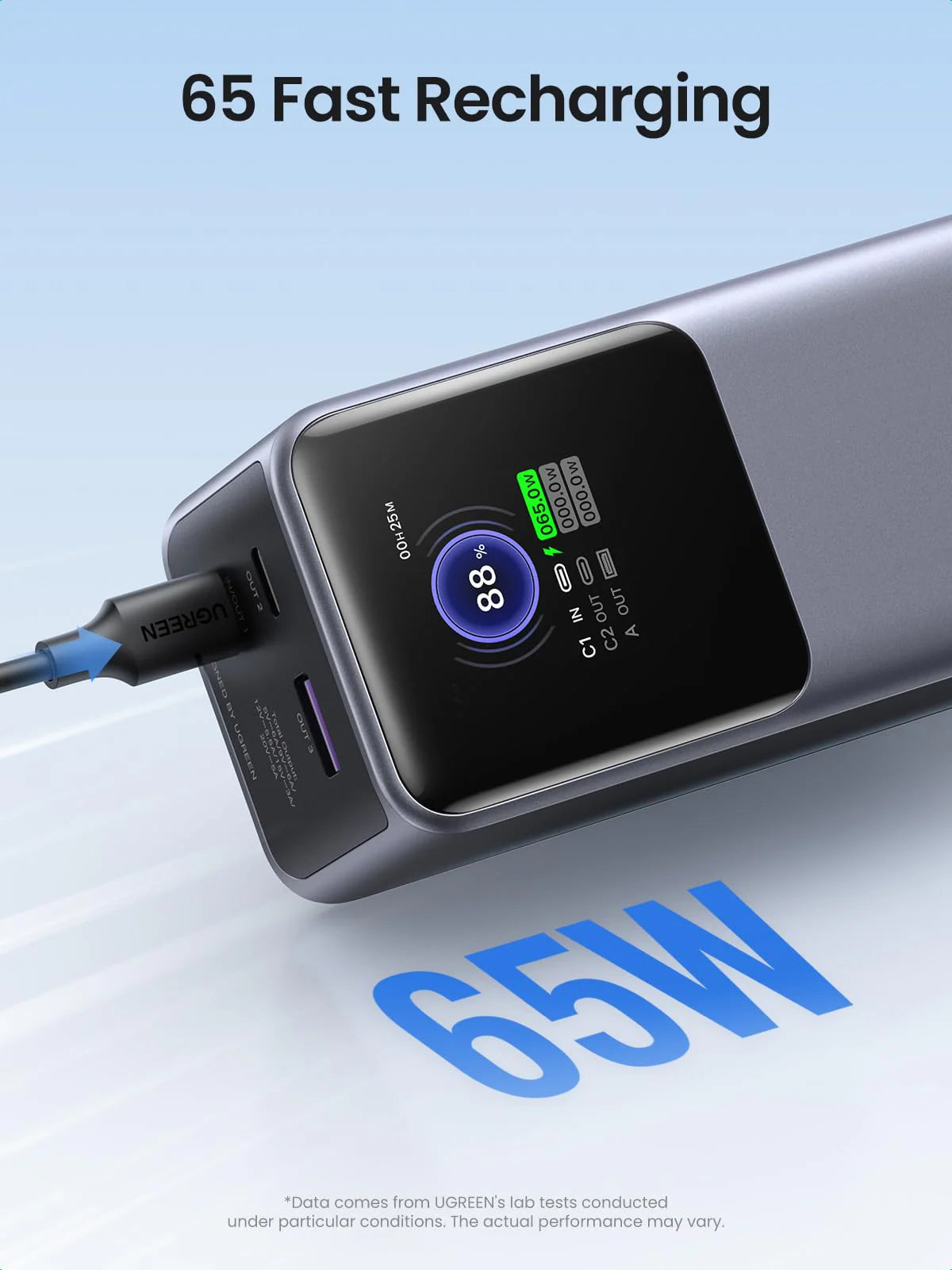 Bankeya Hêzê ya UGREEN Nexode 20,000mAh 130W bi Dîmendera Dîjîtal a Jîr