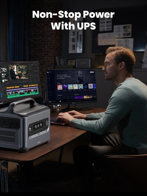 Santrala Hêzê ya Veguhêzbar a Ugreen, 1024Wh, 1200W, bi Şarjkirina Tavê | Santrala Hêzê ya Veguhêzbar a Ugreen, Jeneratora Tavê ya Bateriya LiFePO4, 1200W 1024Wh