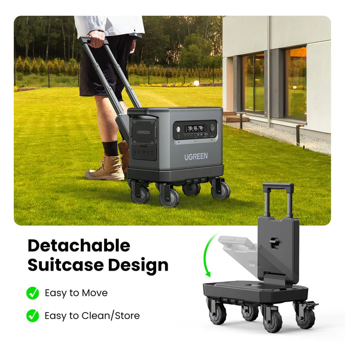 Santrala Hêzê ya Veguhêzbar a Ugreen bi kapasîteya 2048Wh û derana 2300W, bi barkirina rojê | Santrala Hêzê ya Veguhêzbar a Ugreen, Jeneratora Rojê ya Bateriya LiFePO4 - 2300W 2048Wh