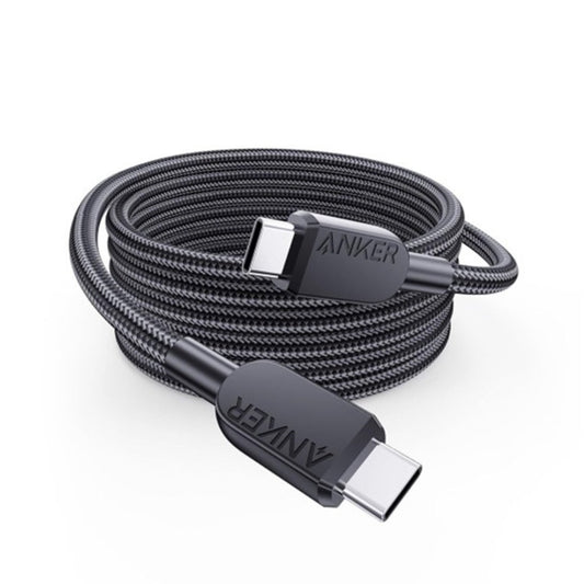 Anker USB-C to USB-C Cable 6ft, 240W Braided - كابل أنكر تايب سي إلى تايب سي بطول 6 أقدام وقوة 240 واط، مضفر.