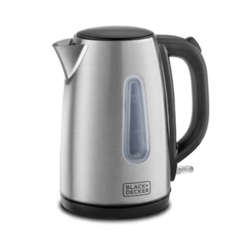 Black+Decker Stainless steel kettle with capacity of 1.7 liters - غلاية بلاك أند ديكر 1.7 لتر ستانلس ستيل سريعة وآمنة