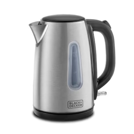 Black+Decker Stainless steel kettle with capacity of 1.7 liters - غلاية بلاك أند ديكر 1.7 لتر ستانلس ستيل سريعة وآمنة