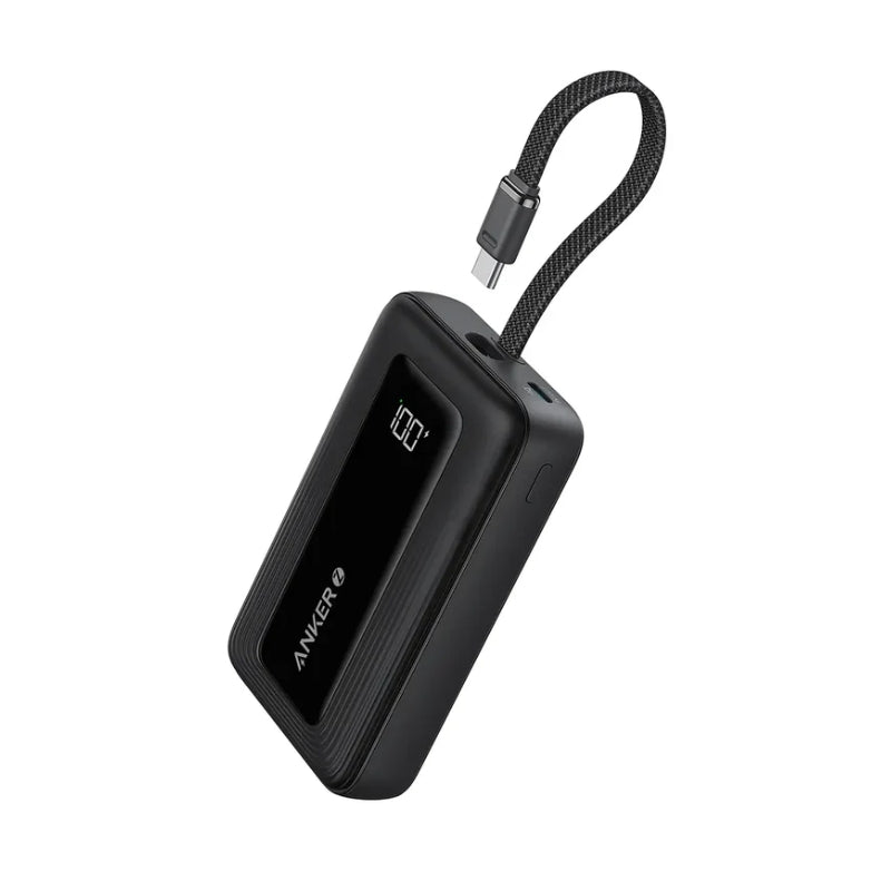 Anker 10K 30W Power Bank with Built-in USB-C Cable - باور بانك أنكر 10000 مللي أمبير 30 وات بكابل تايب سي مدمج