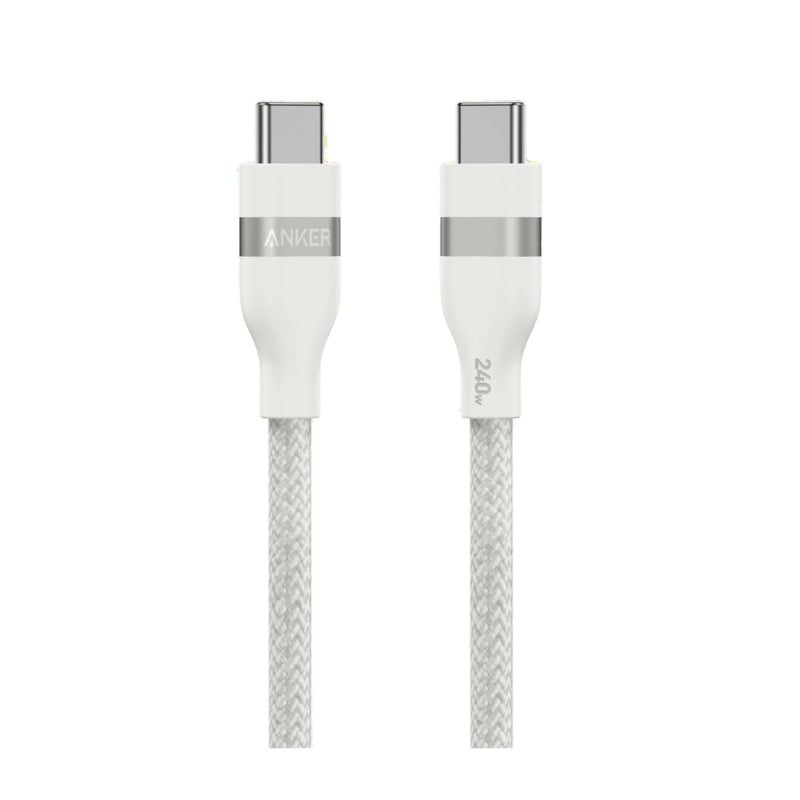 Anker USB-C to USB-C Cable 3ft, 240W – Braided Black - كابل أنكر تايب سي إلى تايب سي مضفر بطول 3 أقدام وقوة 240 وات