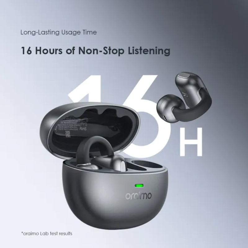 Oraimo TWS Earphone OPN-372NGraphiteGrey - سماعات أورايمو رمادي لاسلكية مفتوحة بجودة عالية -رمادي
