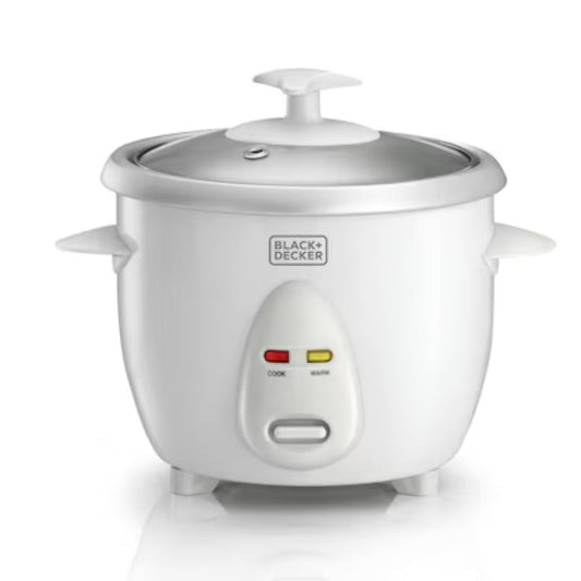 Black+Decker Rice cooker 350 watts 0.6 litres - غلاية أرز بلاك أند ديكر صغيرة 0.6 لتر مع وظيفة الحفاظ على الحرارة